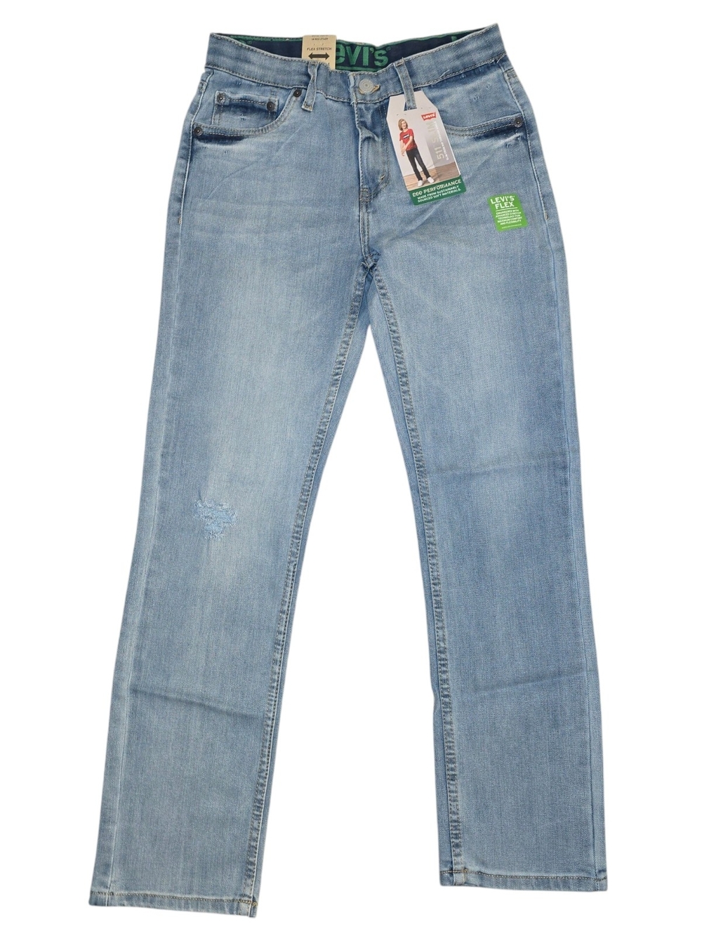 Levi's 511 Boys Light Wash Straight Jeans - Light Blue, 14 Reg